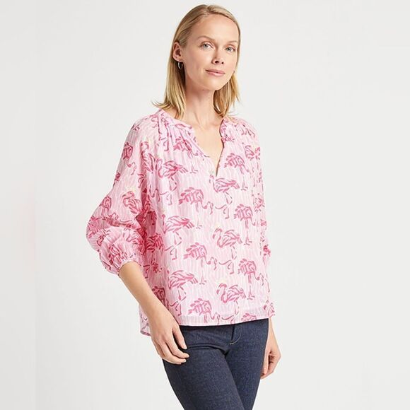 Jude Connelly Lilith Blouse Queen Flamingo Print Size M - Picture 12 of 12